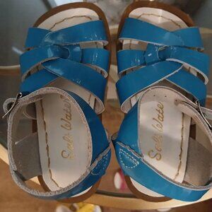 Toddler Salt Water Sandals Size 6 Turquoise Shinny Blue Patent
